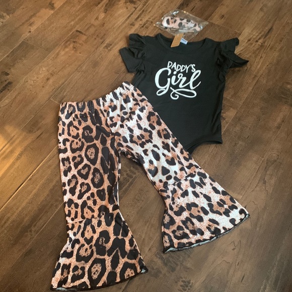2-Piece “Daddy’s Girl” Cute Outfit with Tie Headband, New, Size 18-24 Months - Picture 1 of 12
